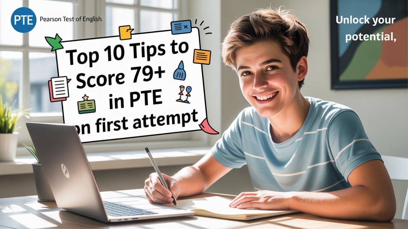 Top 10 tips to score 79+ in PTE on first attempt